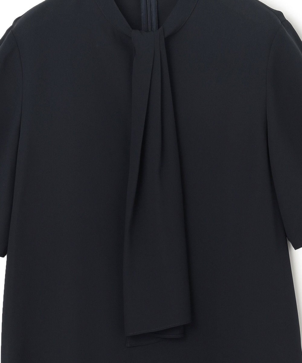 ICB L 【接触冷感・UVケア・速乾・洗える】BackSatinAmunzen  5分袖スカーフタイブラウス 