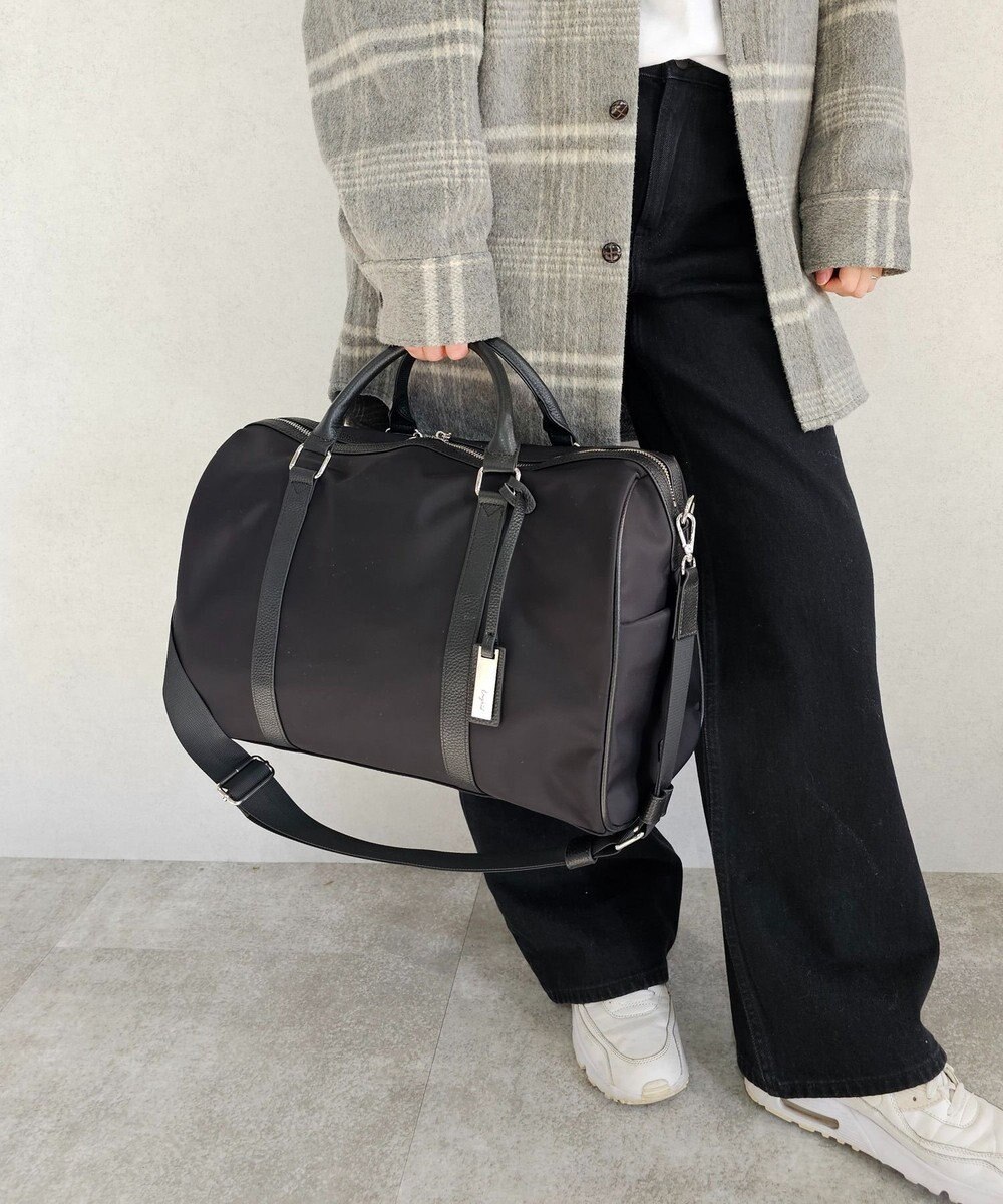style code 【Ungrid/アングリッド】牛革×ナイロン　ラージボストンバッグ（旅行用キャリーオン） 