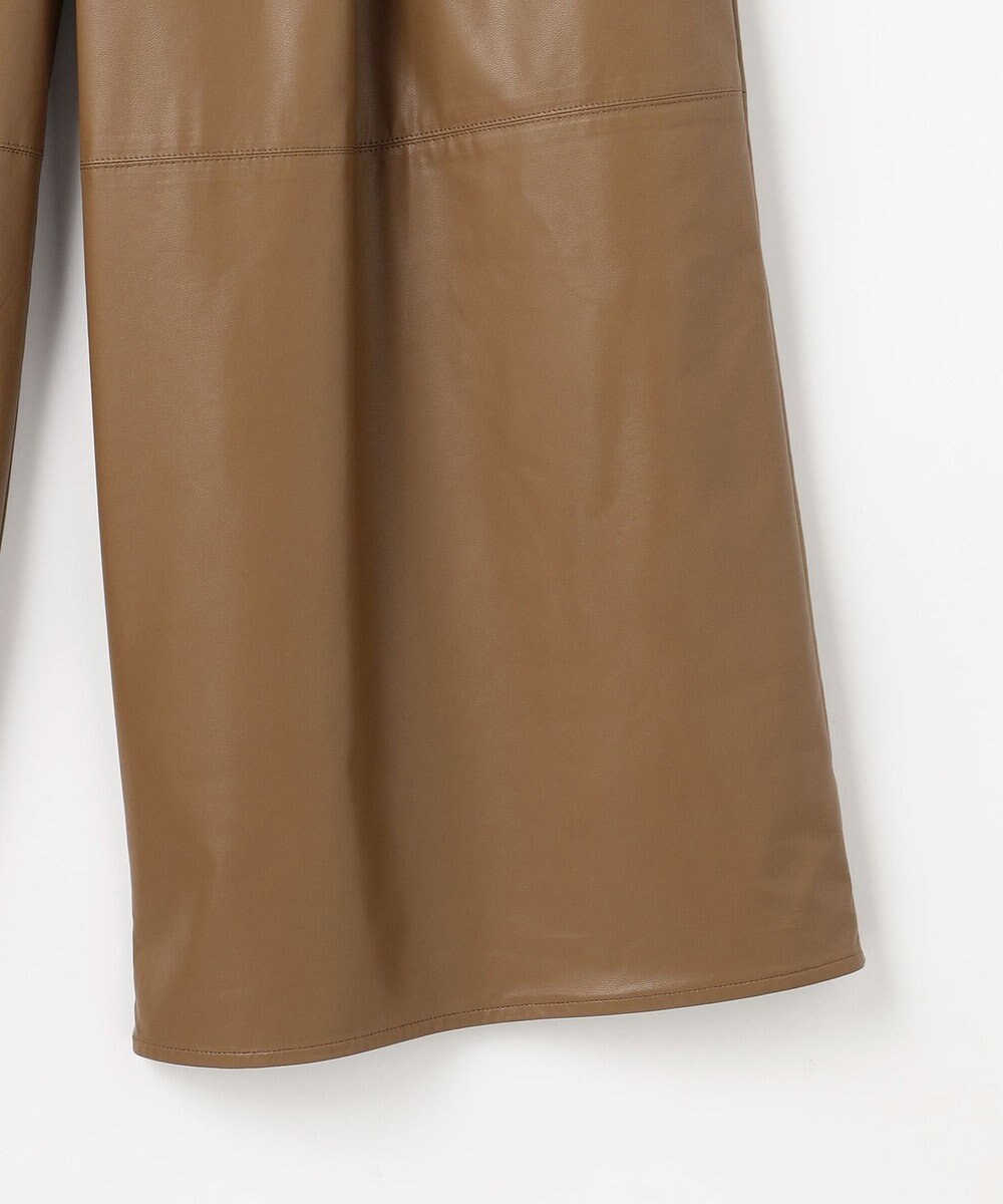 組曲 L レザーライク  クロップド ドロストワイドパンツ 