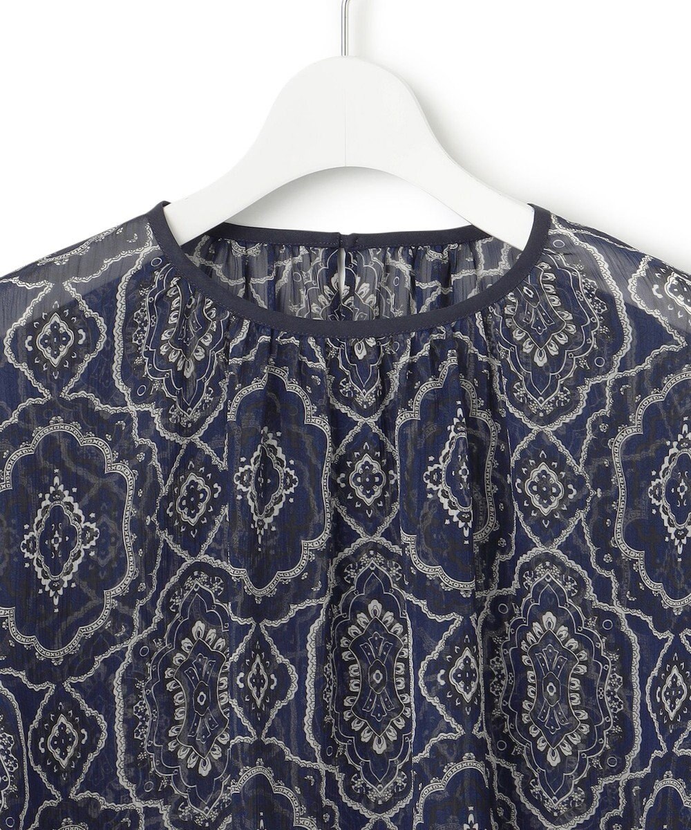 23区 S 【洗える】オーナメントプリント ブラウス 