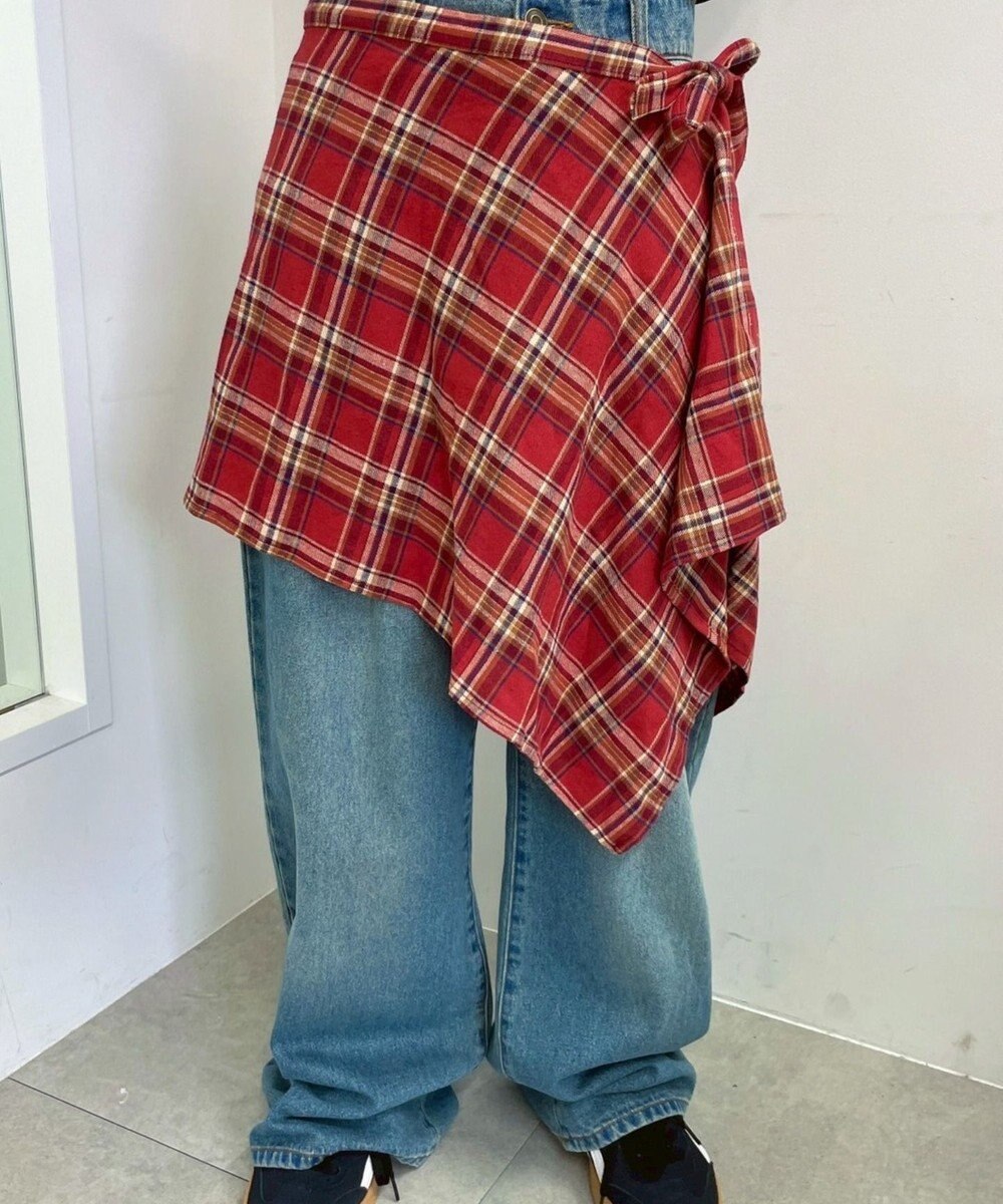 WEGO チェックラップスカート 