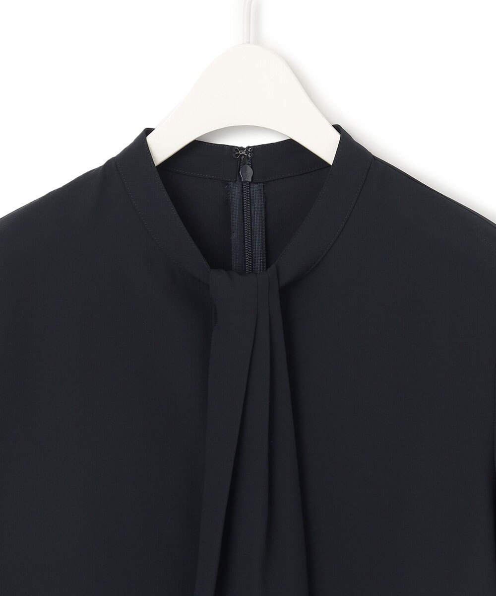 ICB L 【接触冷感・UVケア・速乾・洗える】BackSatinAmunzen  5分袖スカーフタイブラウス 