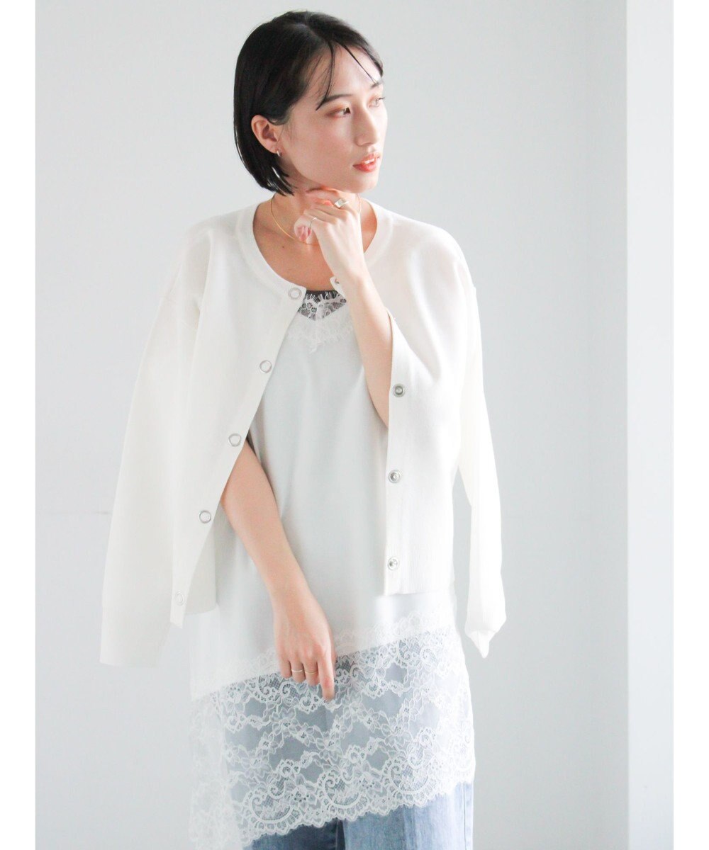 Te chichi イレギュラーヘムレイヤードレースキャミ 