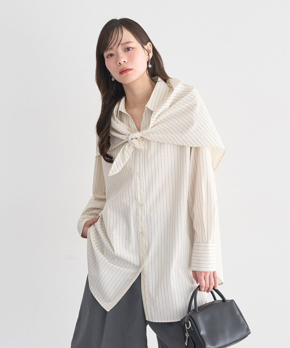 earth music&ecology 【SET ITEM】スカーフ付きスキッパーシャツ 