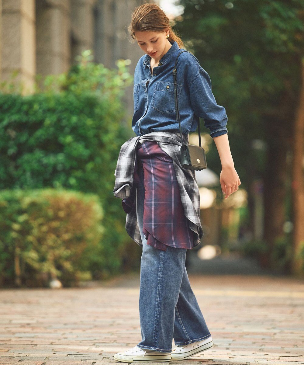 ANY L 【ウエストゴム】ストレートワイドデニム 