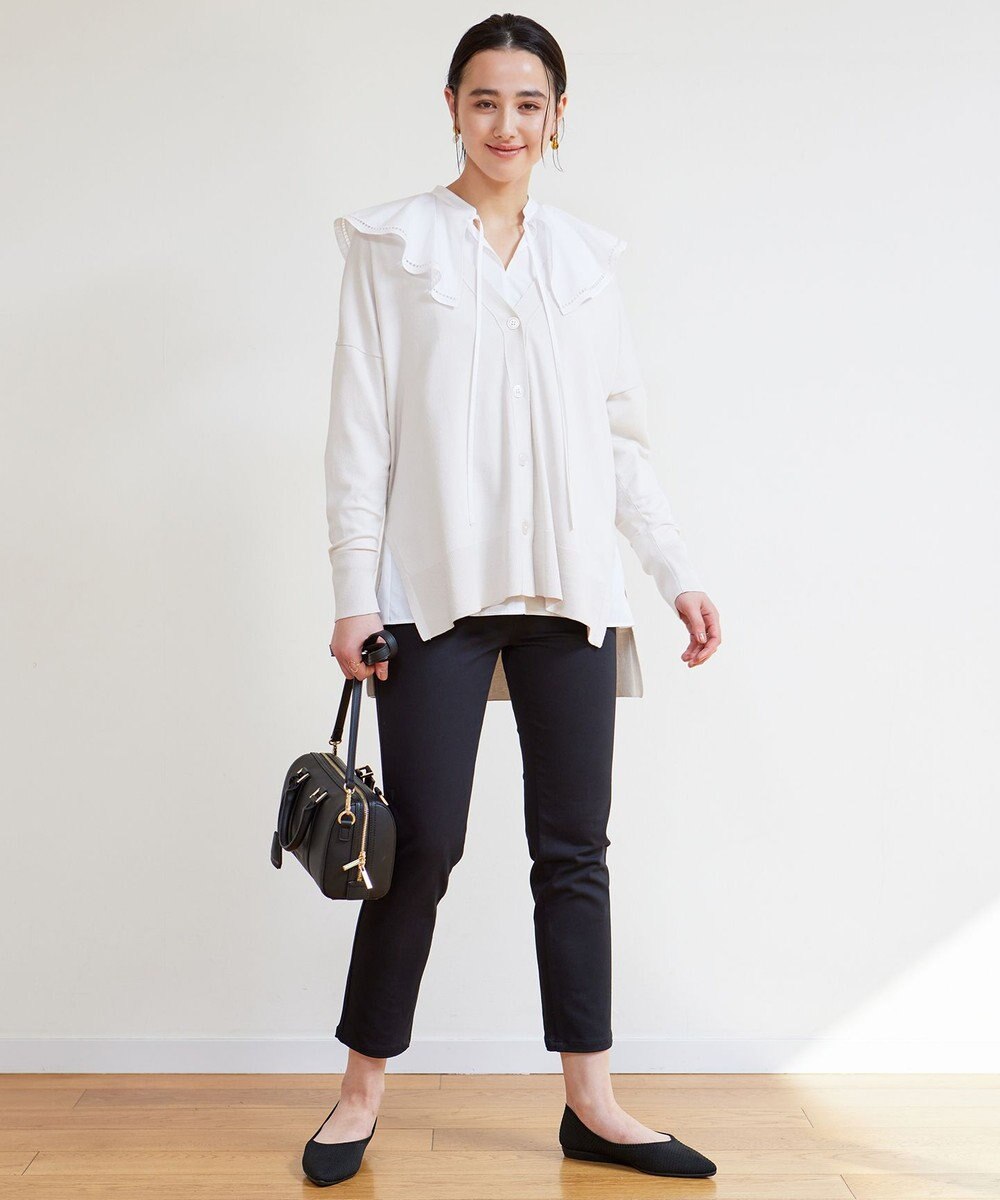 UNFILO 【GLOW 6月号掲載/洗える】ラッフルカラーブラウス 