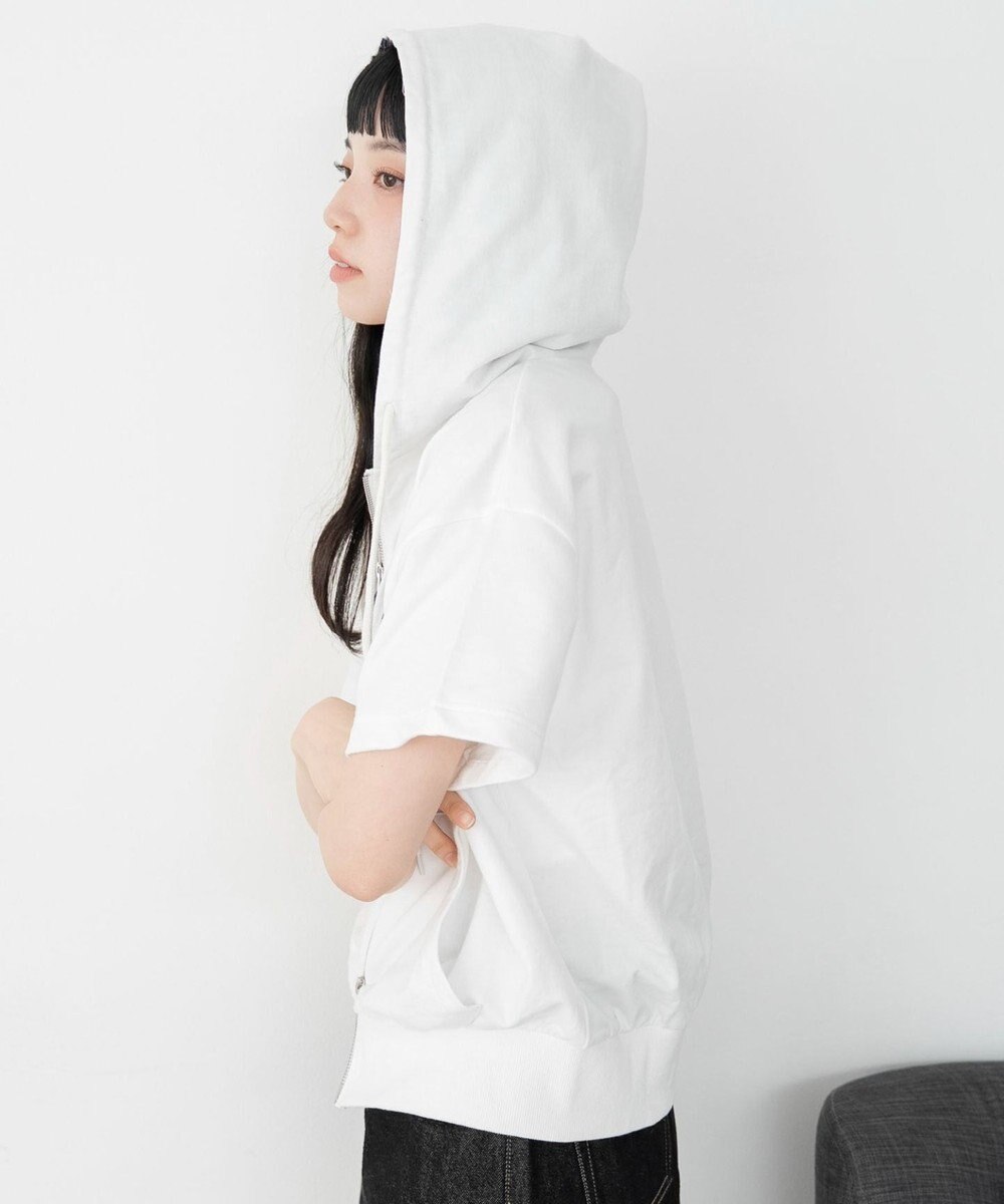 WEGO グラフィック半袖ZIPパーカー 