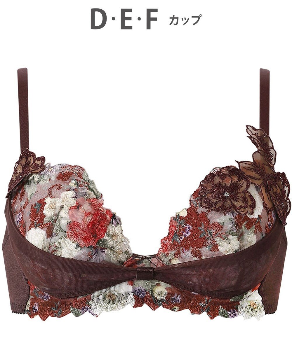 WACOAL ブラジャー 【リボンブラ 胸もとフィットながもち】 きれいな谷間をメイク 動いても谷間をキープ Gカップまで対応 大きいサイズ レディース BXB490 /ワコール 