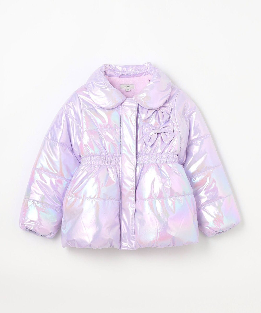 ANY KIDS パール調×フリースボア中綿コート 
