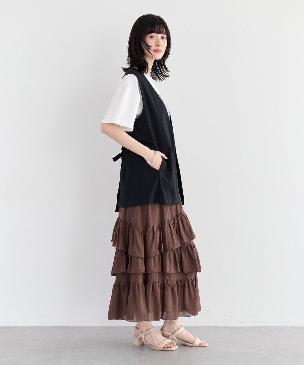 YECCA VECCA アシメラッフルスカート 