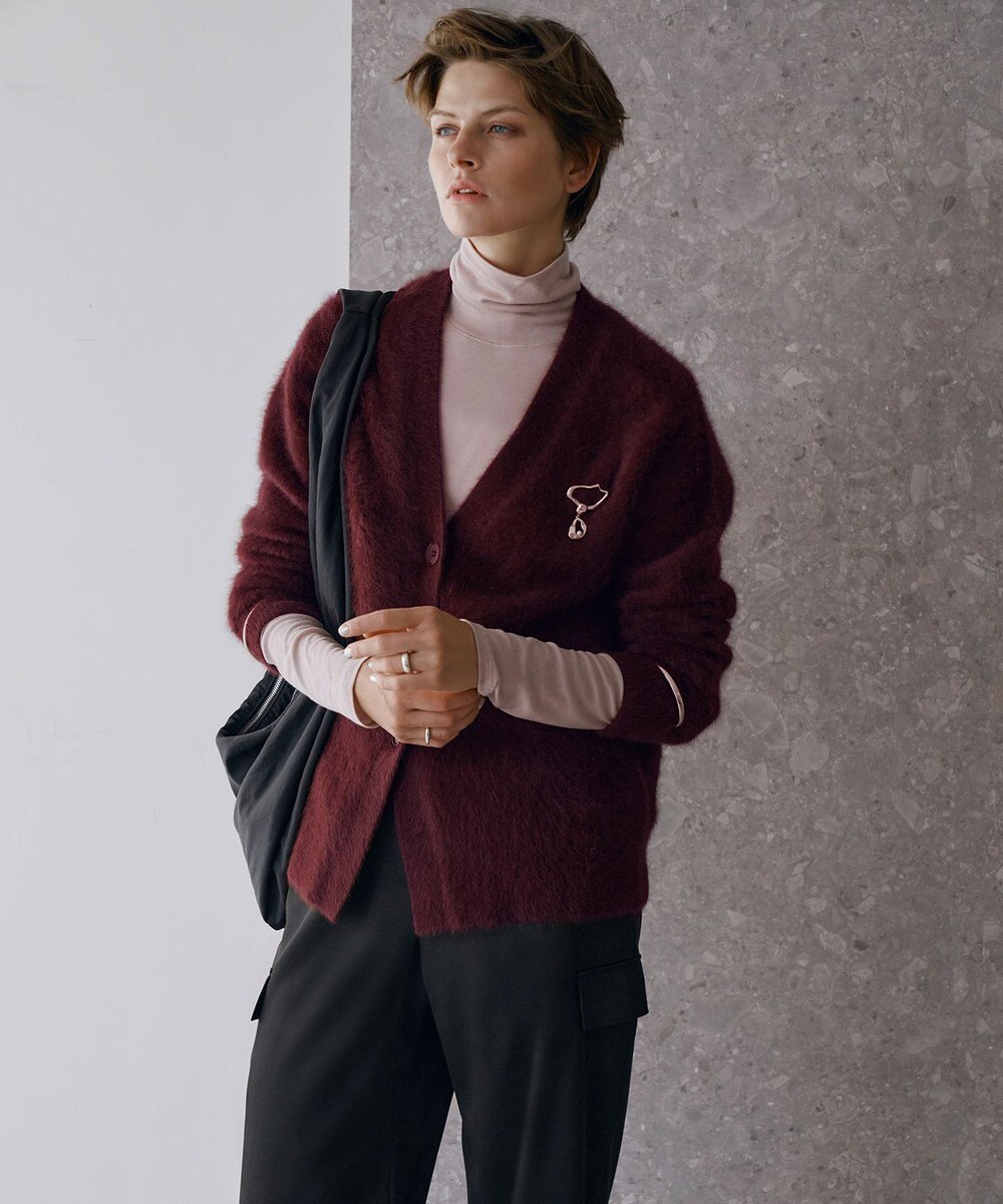 ICB L フォックスアルパカニット Vネックカーディガン 