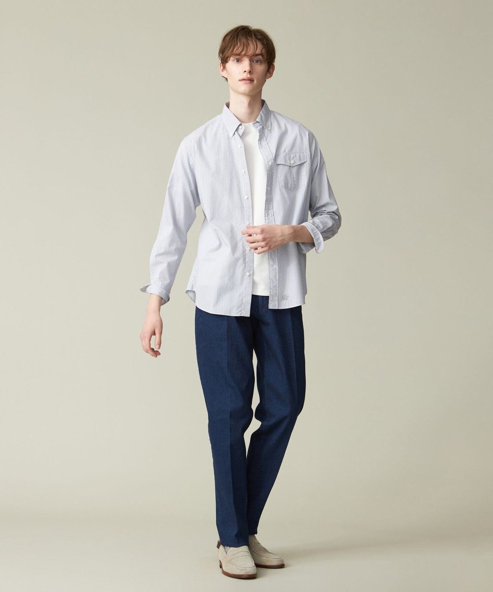 J.PRESS MEN ポプリンマルチストライプ ボタンダウンシャツ 