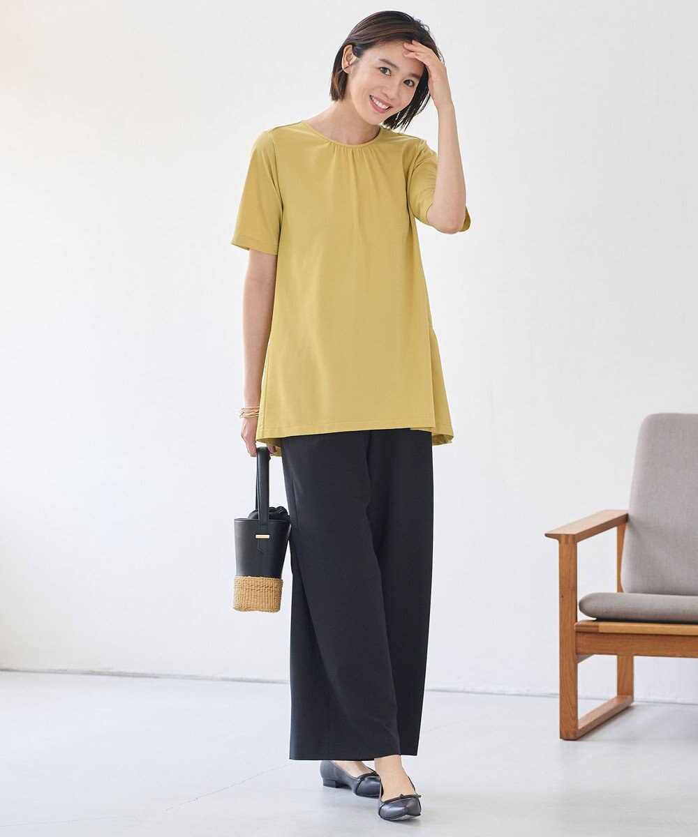 自由区 【洗える・XSサイズあり】ライト2WAYストレッチワイド パンツ 