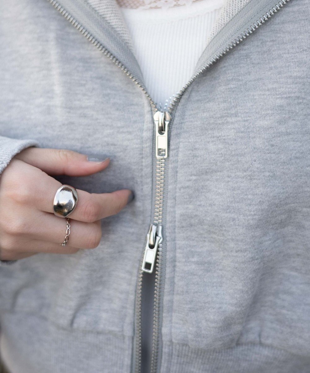 WEGO ダメージショートジップパーカー 