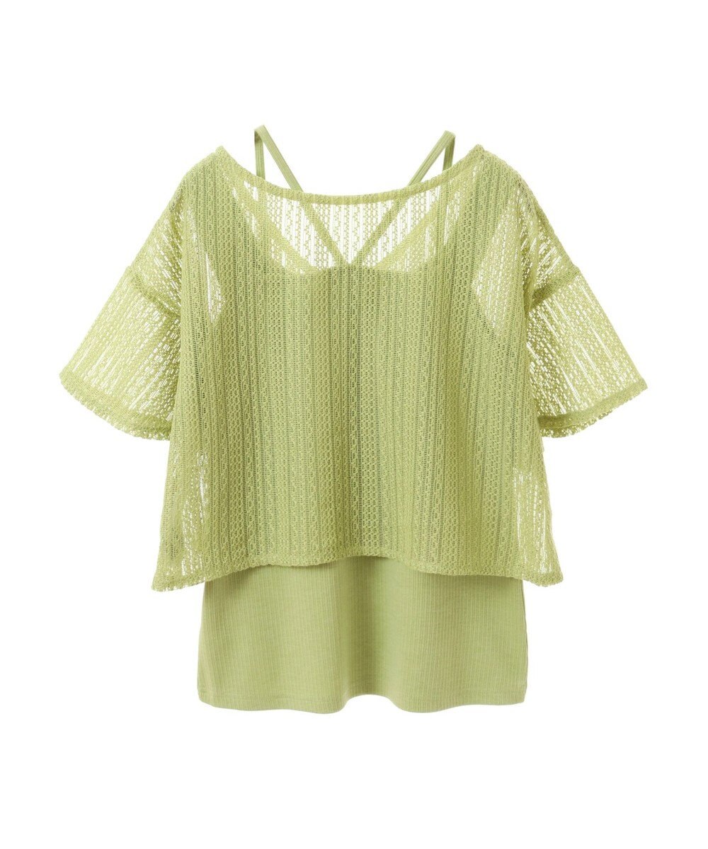 earth music&ecology ＳＥＴ２点レースカーディガン＋レイヤードインナー 