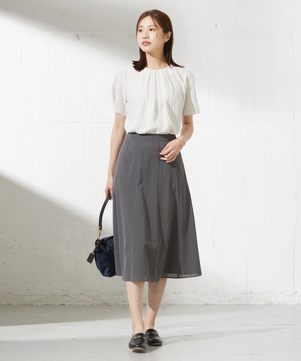 J.PRESS LADIES L シアーストライプ&チェック カットソー 