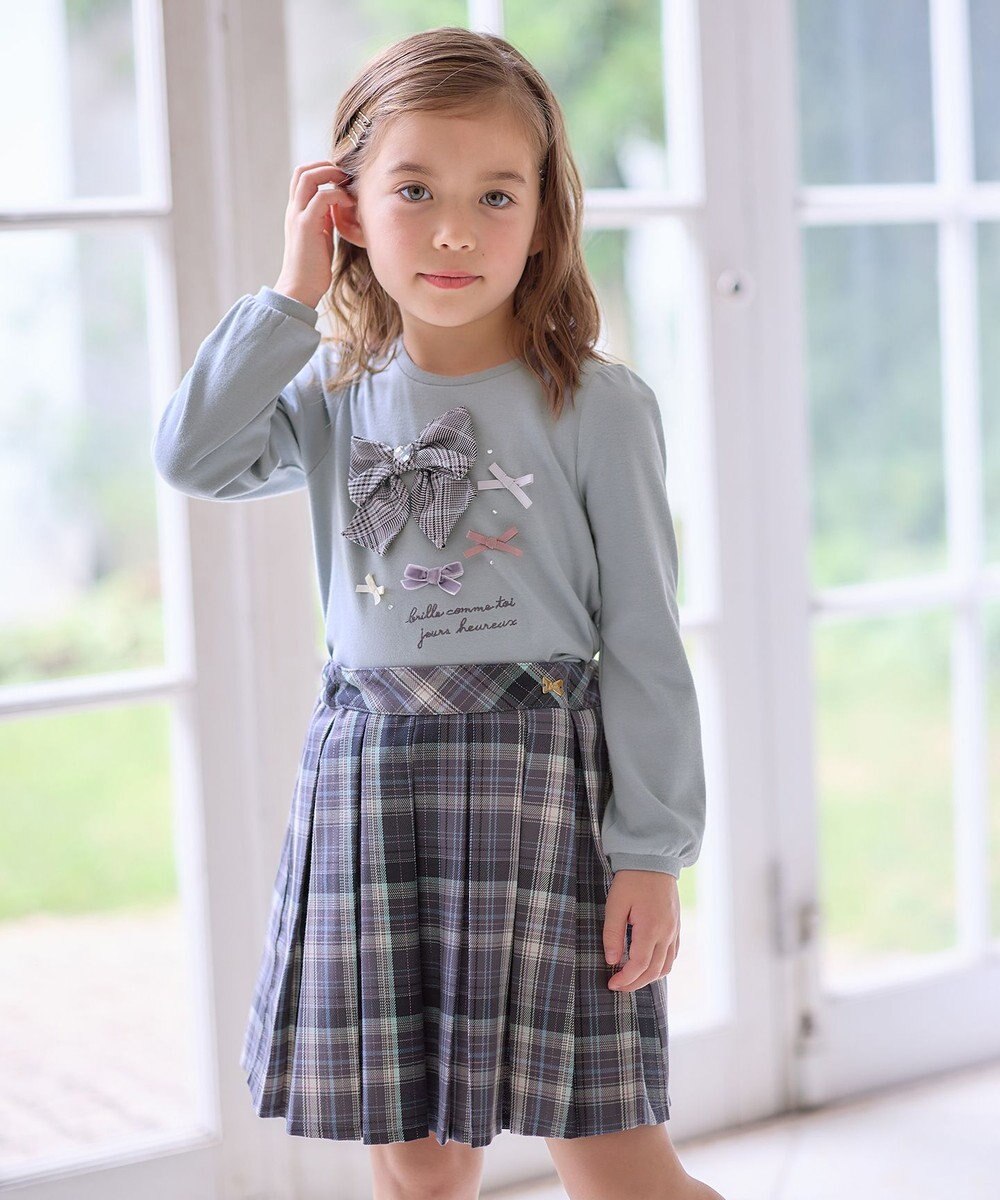 ANY KIDS チェック プリーツ スカパン 