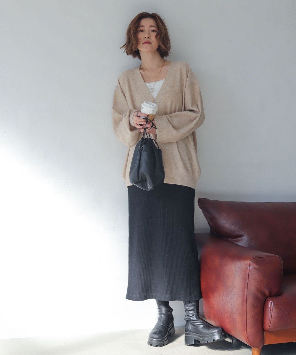 WEGO 【WEB限定/2025年秋冬新作//洗濯可/MLサイズ展開/ユニセックス着用ITEM】ドロップショルダーカーディガン 