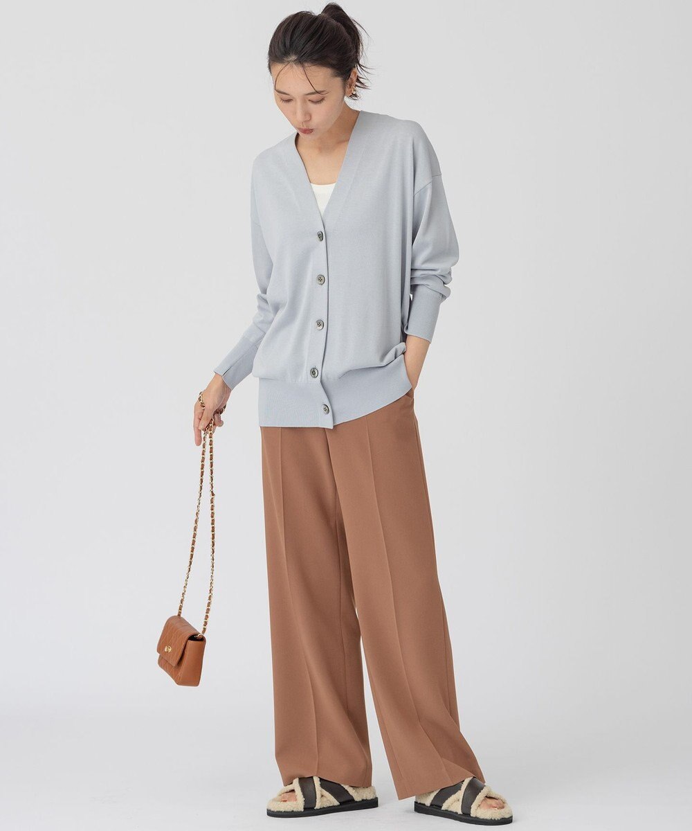 23区 シルクコットン ベーシック カーディガン 