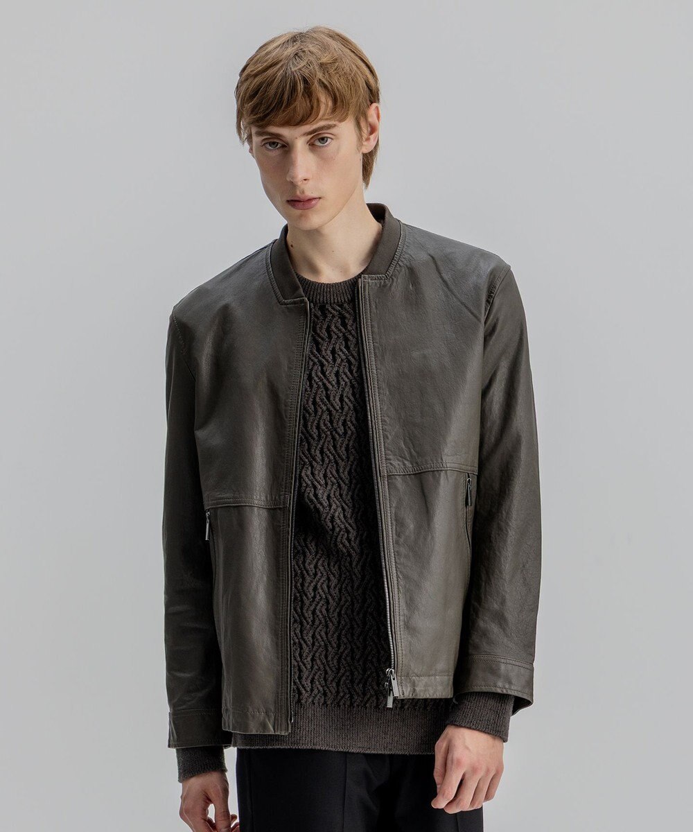 JOSEPH HOMME 新素材【シャツ感覚で羽織れる軽さ】シュリンクエアレザー　ブルゾン 