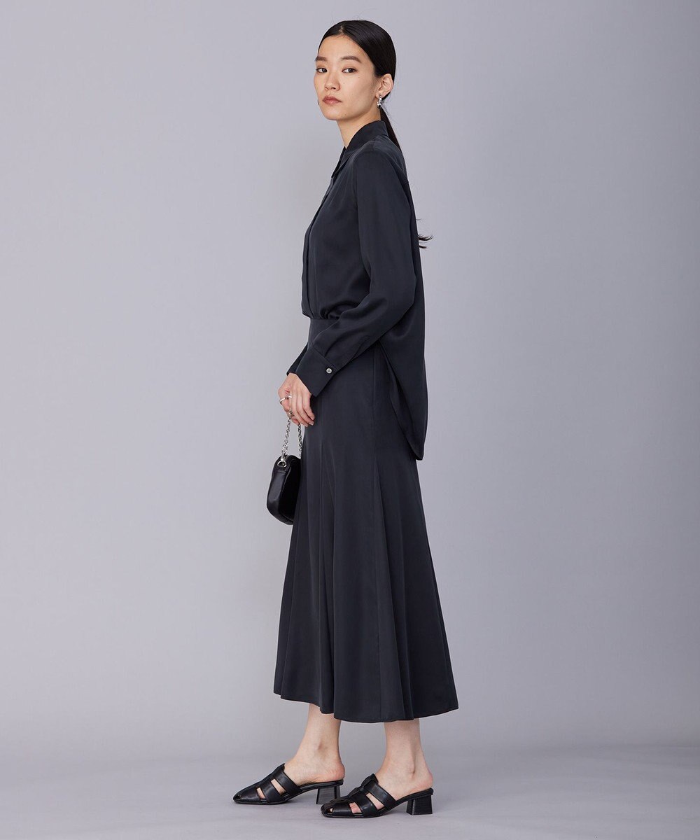 ICB 【洗える】 ルゼブフィブリルサテン シャツ 