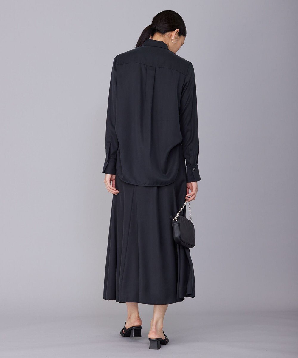 ICB 【洗える】 ルゼブフィブリルサテン シャツ 