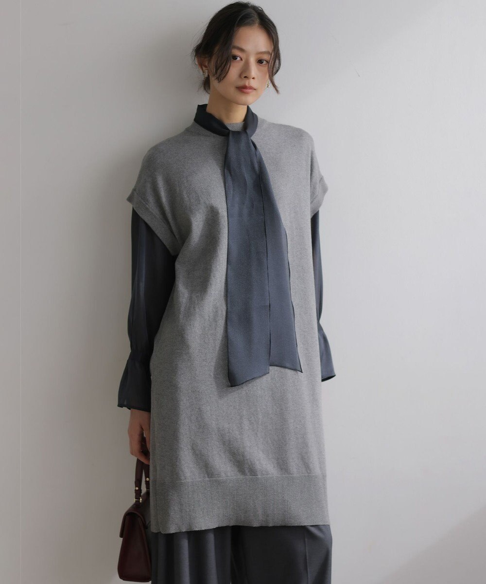 組曲 L 【WEB限定】シャイニーオーガンボウタイ付き ブラウス 