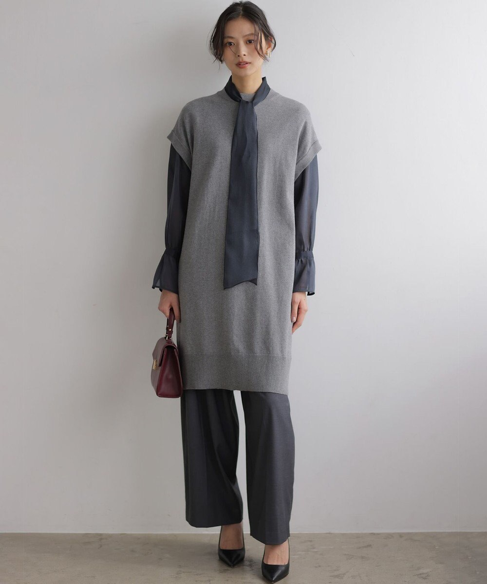 組曲 L 【WEB限定】シャイニーオーガンボウタイ付き ブラウス 