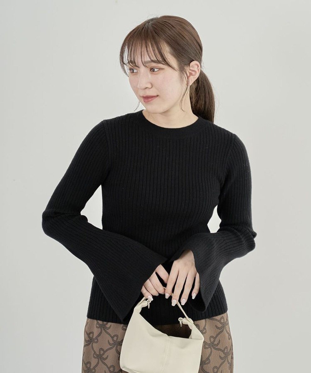 Green Parks ・ｓｗｉｎｇ　ｂｙ　ベルスリーブクルーリブニット 