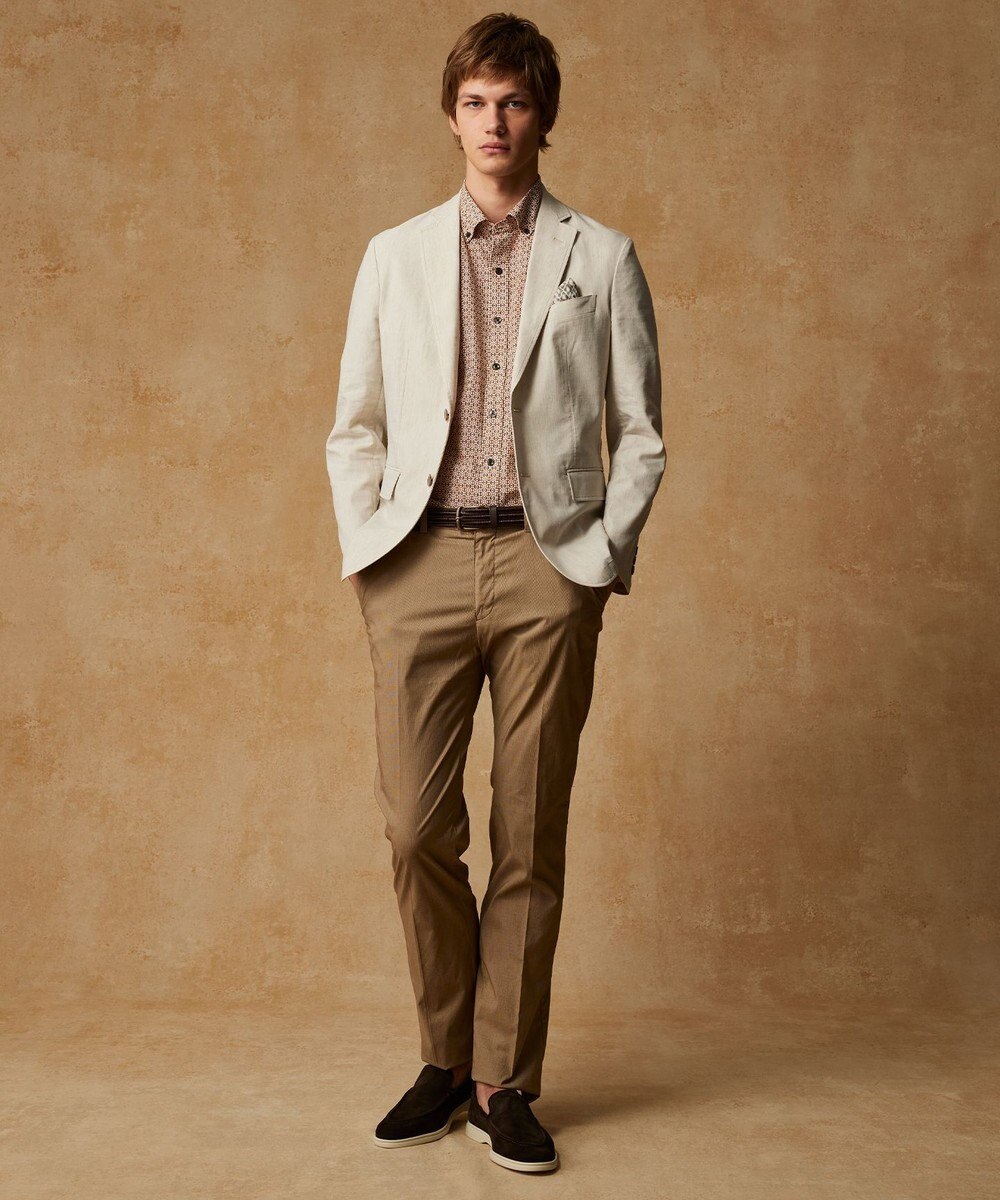 JOSEPH ABBOUD 【キングサイズ・清涼/ストレッチ】ストレッチリネンシャンブレー ジャケット 