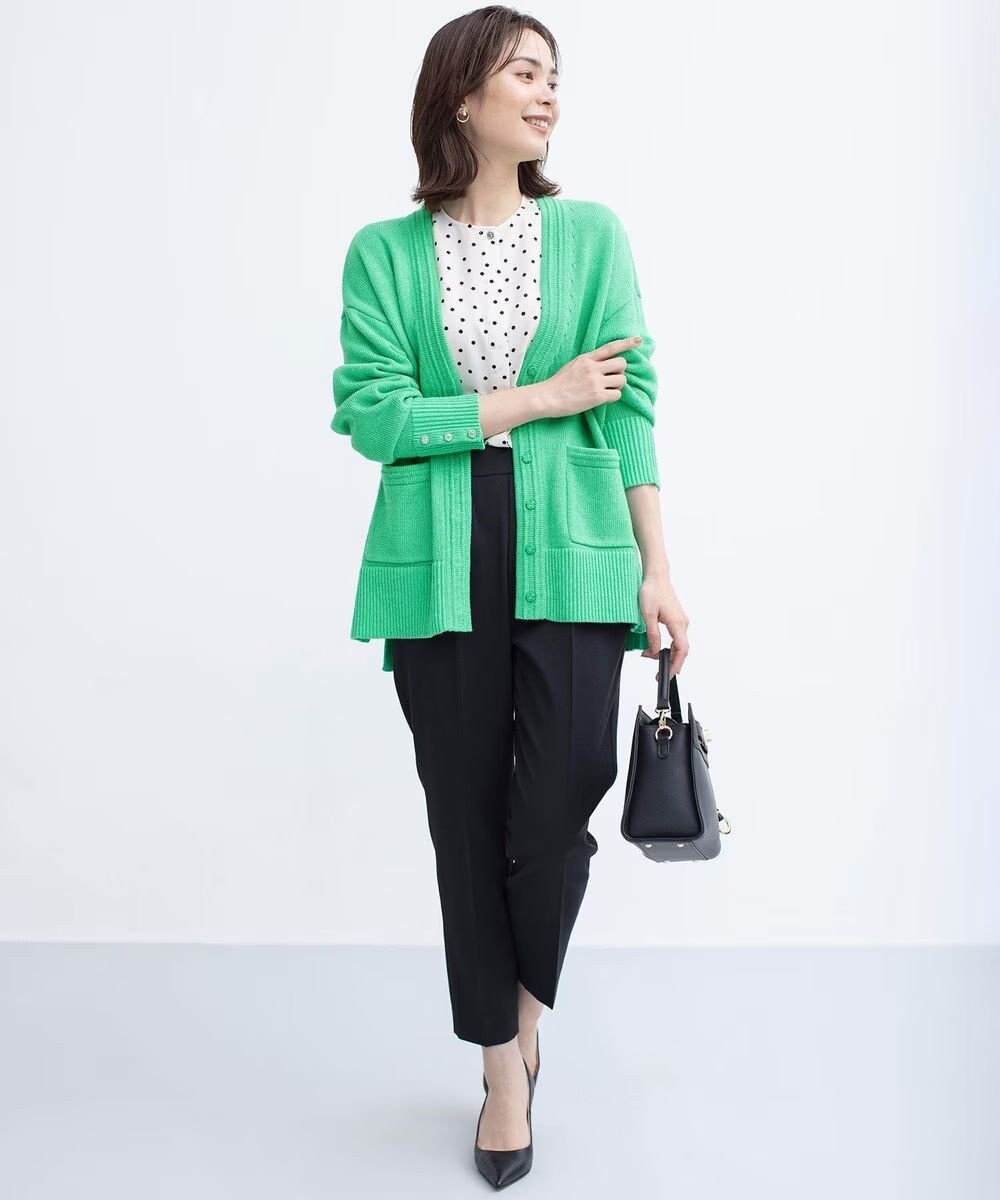 組曲 ドットジョーゼットプリント ブラウス 