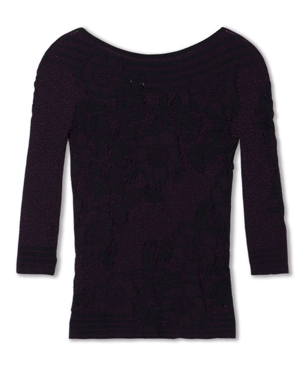 Chacott 【ノーソーイングニット】リバーシブルボートネックトップ 