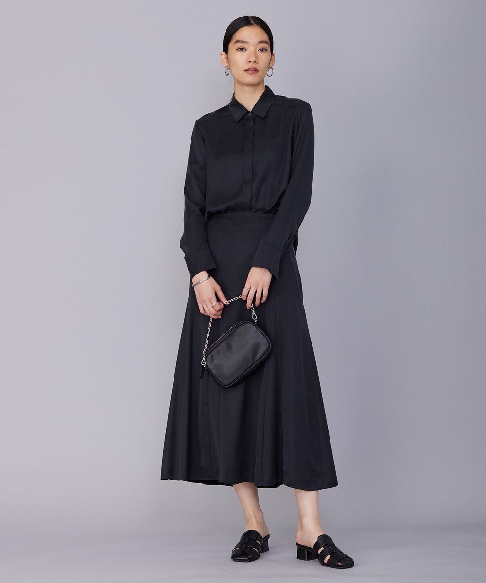 ICB 【洗える】 ルゼブフィブリルサテン シャツ 