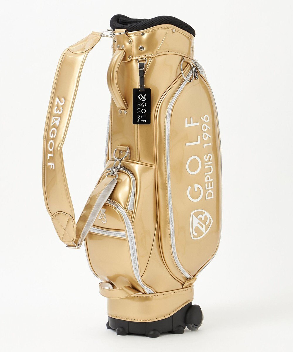 23区GOLF 【UNISEX】エレガントエナメルキャディバッグ　キャスター付きで移動もラクチン 