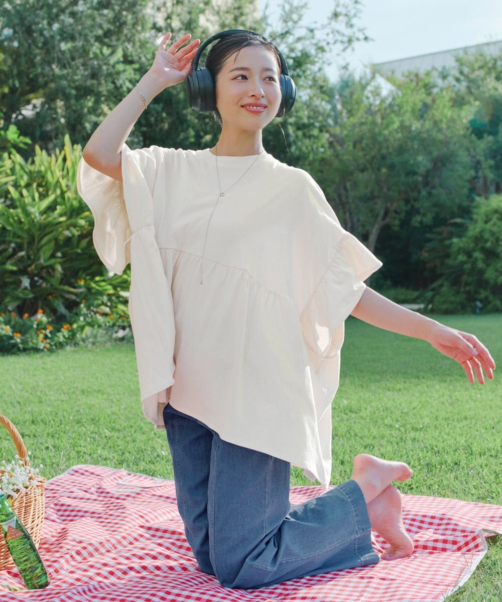 Tiaclasse 【新色追加】ギャザー切り替えフレアプルオーバー 