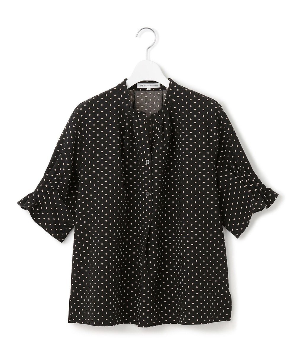 23区 S 【WEB&一部店舗限定/洗える】ドットプリント サッカー ブラウス 