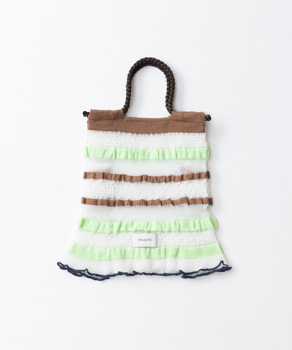 TRICOTE ボーダーシアー ニットバッグ 