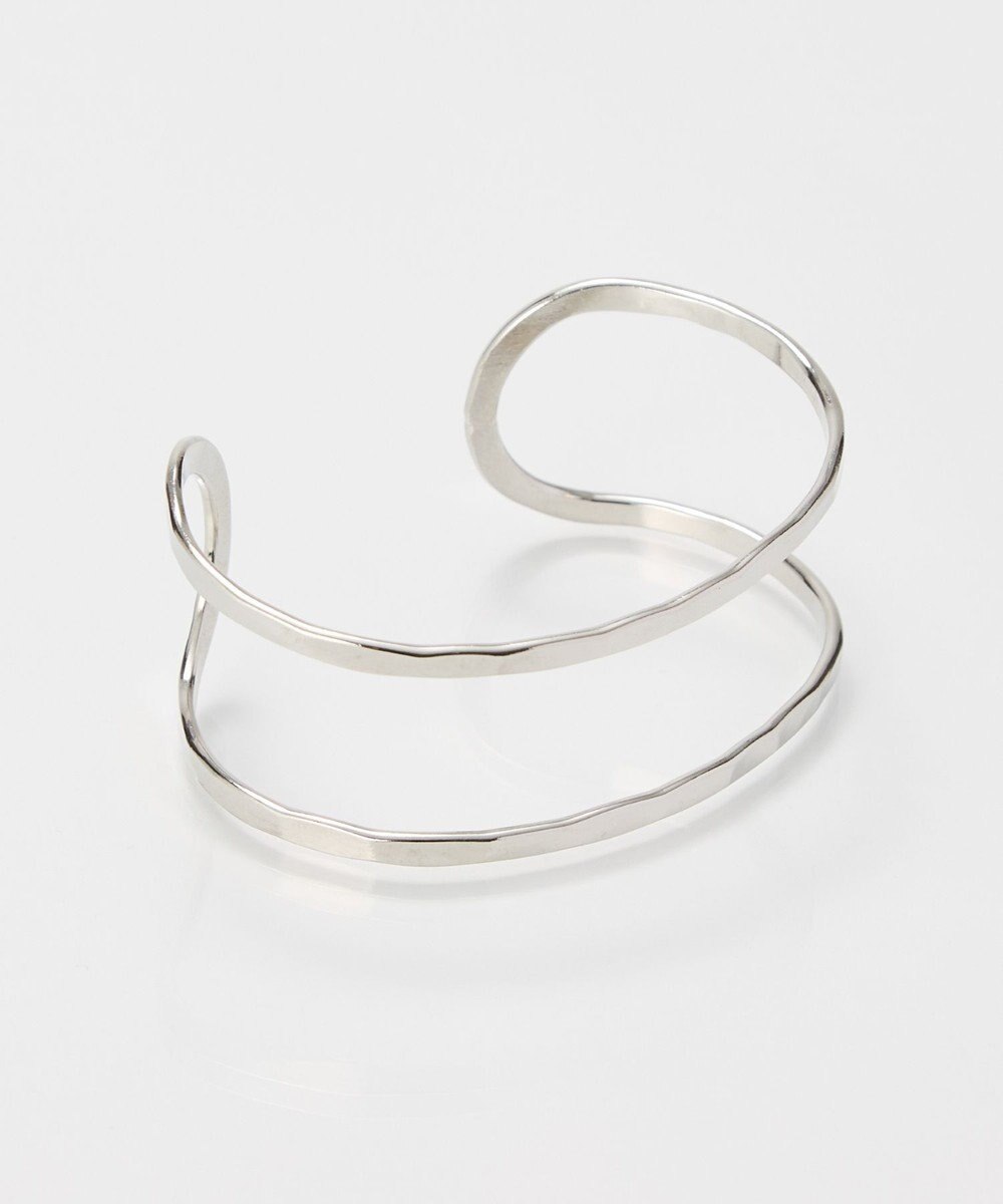 Phoebe 【金属アレルギー対応】2ラインテクスチャーワイドカフバングル　シルバー/ニッケルフリー 
