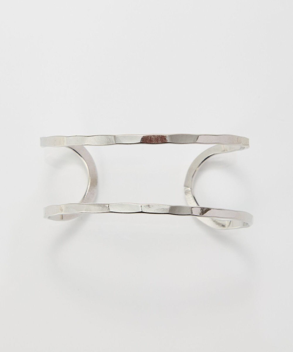 Phoebe 【金属アレルギー対応】2ラインテクスチャーワイドカフバングル　シルバー/ニッケルフリー 