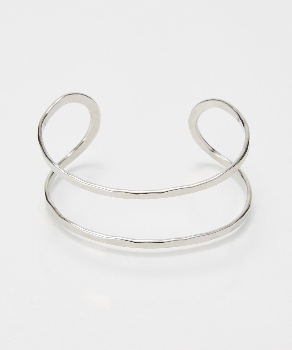 Phoebe 【金属アレルギー対応】2ラインテクスチャーワイドカフバングル　シルバー/ニッケルフリー 