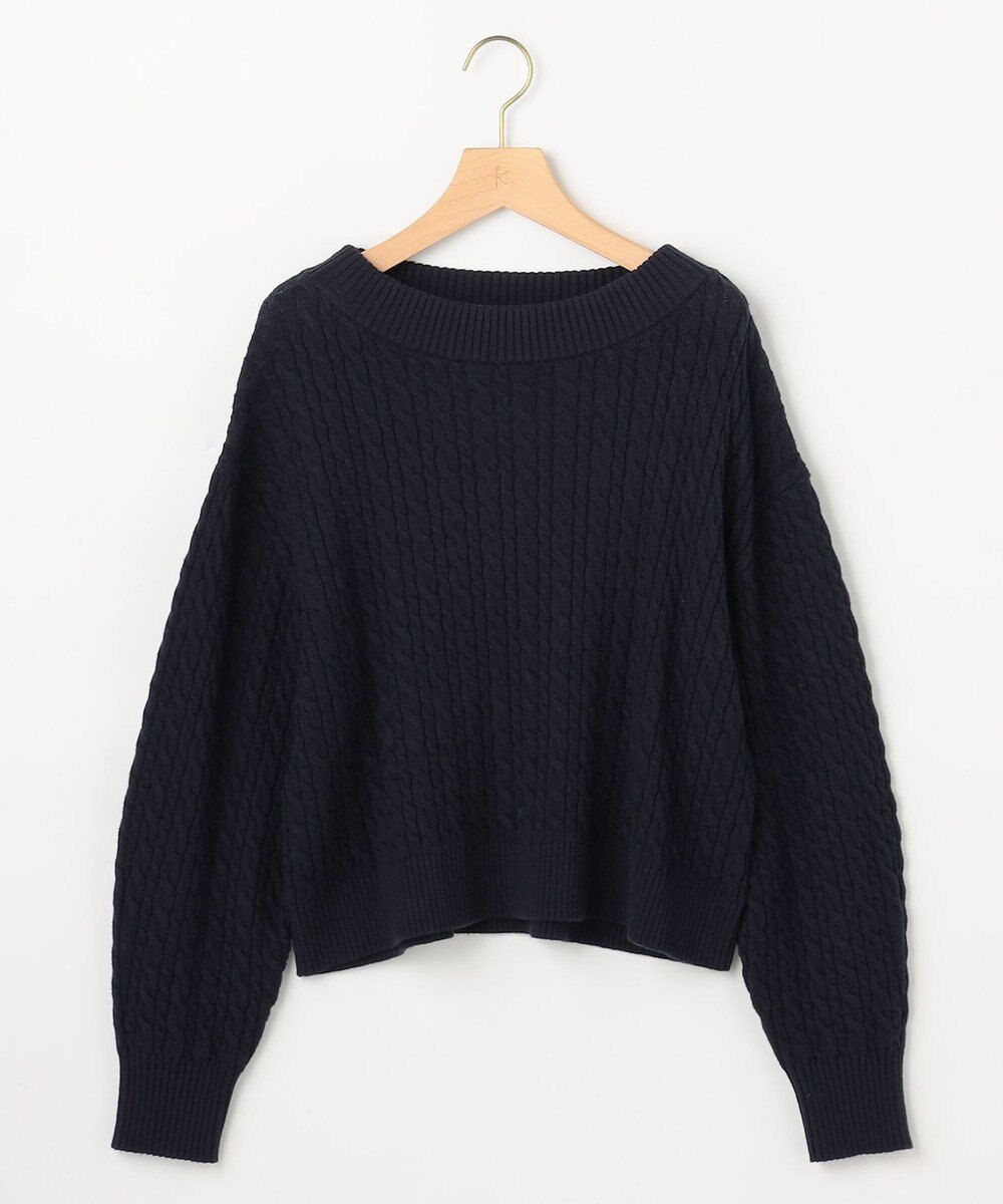 組曲 L 【加藤ローサさん着用】コットンカシミヤMIX ケーブル ニット 