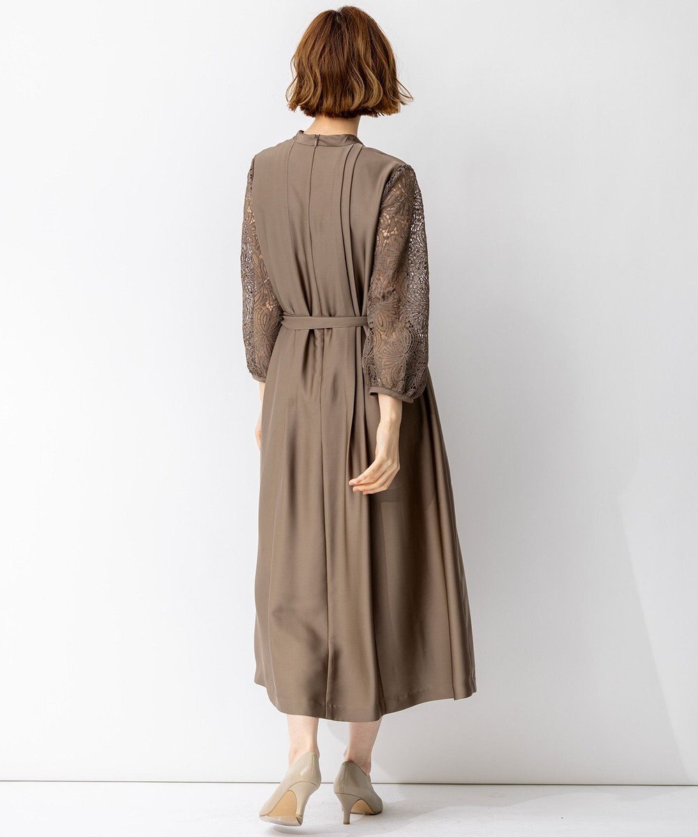 23区 【APPLAUDIR】ノーブルサテン リボンブーケレースコンビ ドレス 