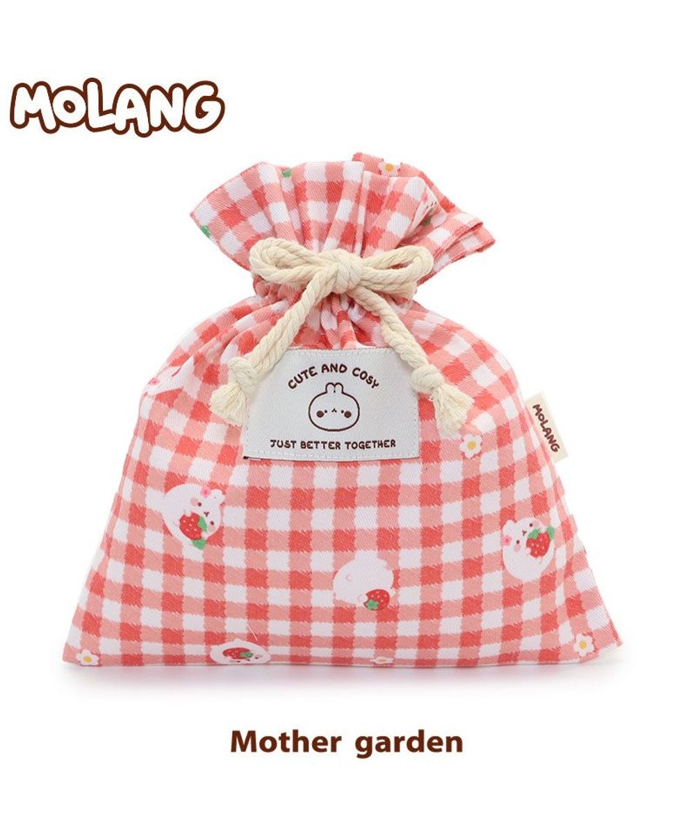 Mother garden マザーガーデン MOLANG モラン 巾着 いちご柄 20×22cm 巾着袋 チェック