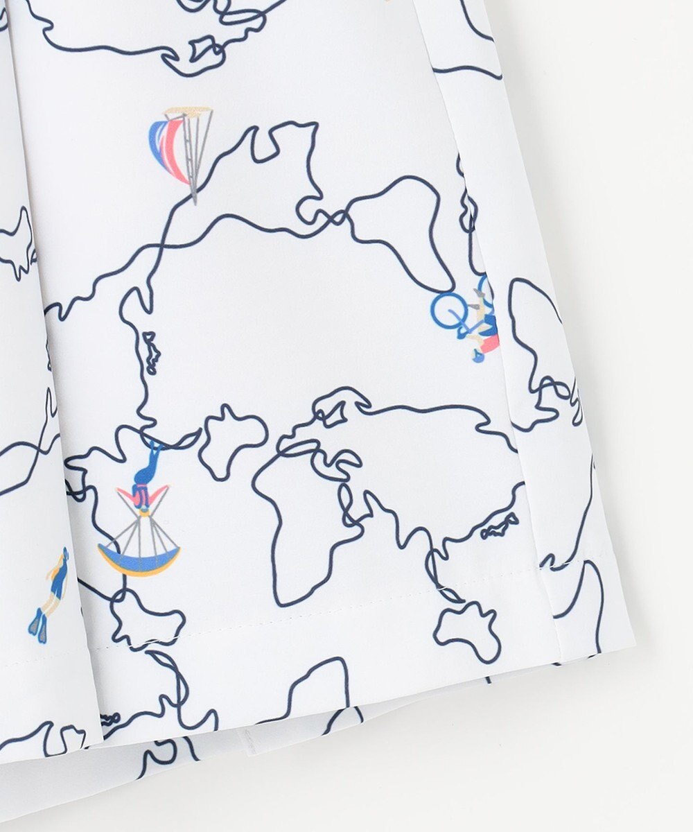 23区GOLF 【WOMEN】ワールドマップ柄 ボックスプリーツ入り キュロットスカート 