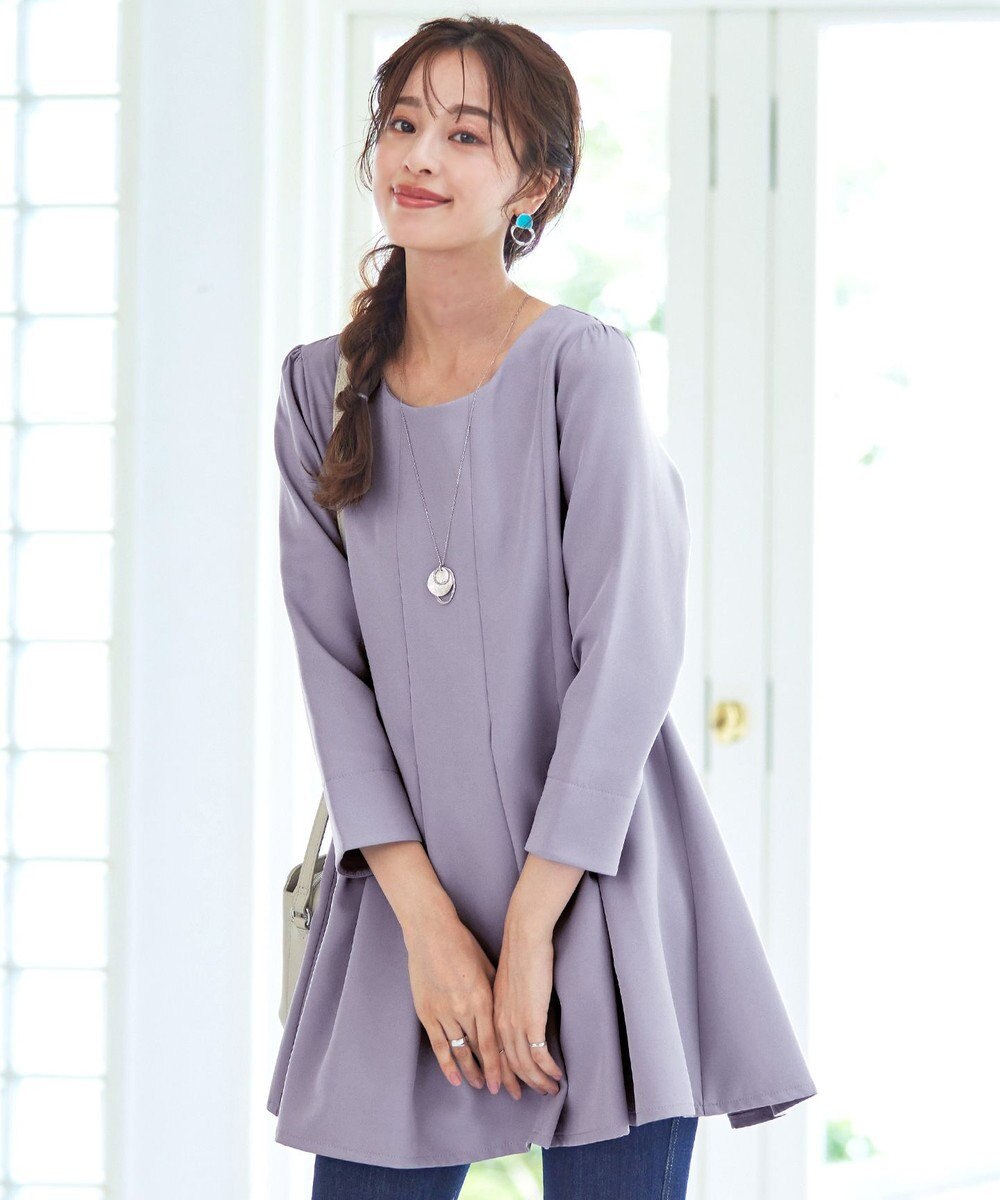 Tiaclasse L 【洗える】ダブルラインタックチュニック 