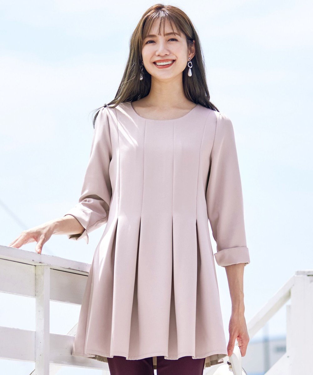 Tiaclasse L 【洗える】ダブルラインタックチュニック 