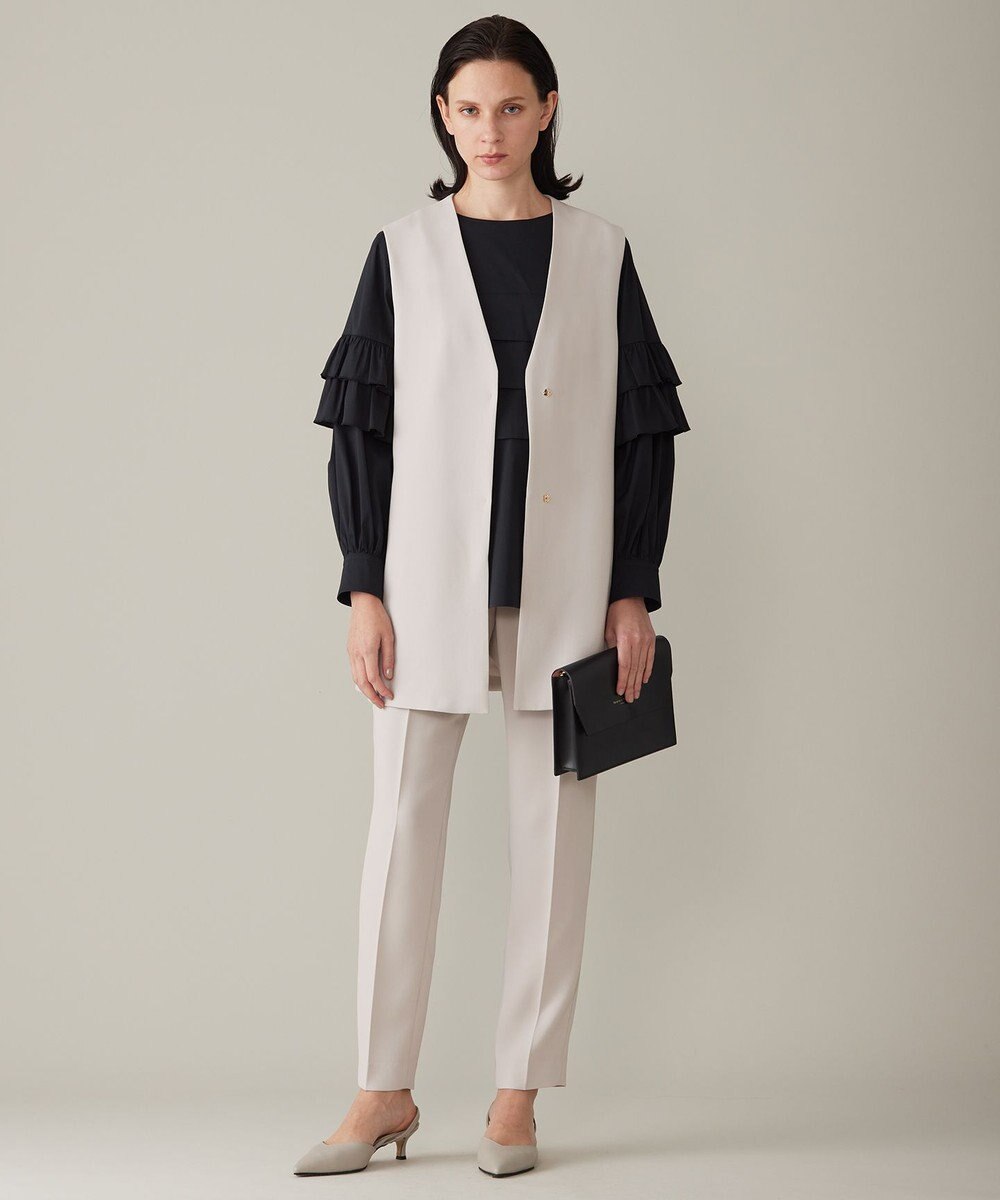 自由区 L 【洗える】タイプライターデザイン ブラウス 