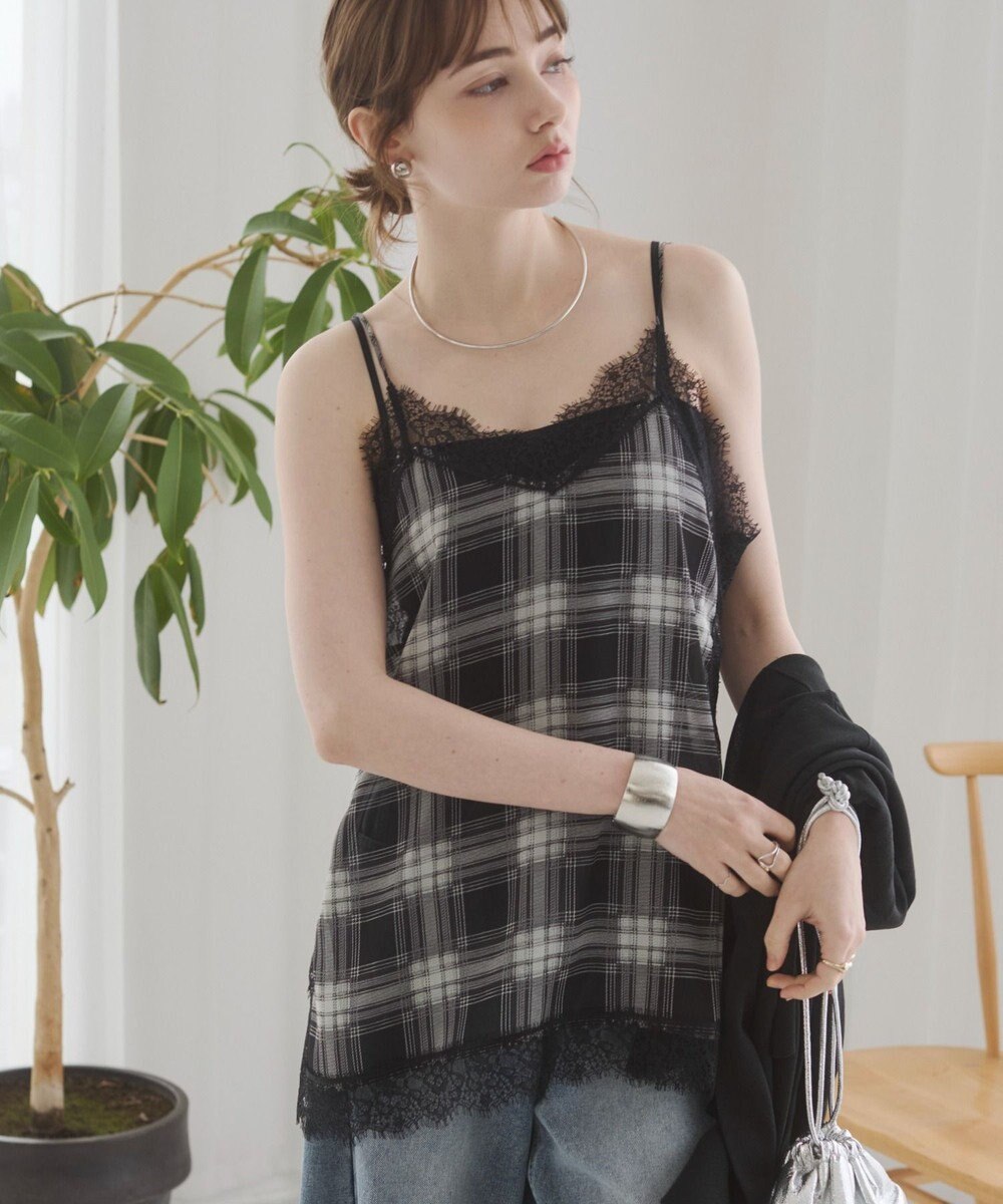 WEGO 【ANGIE VINTAGE】サテンレースキャミソール 