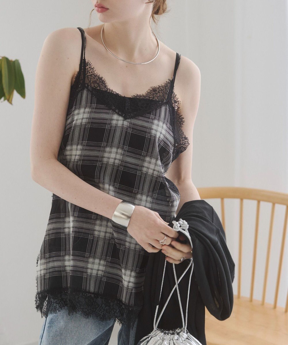 WEGO 【ANGIE VINTAGE】サテンレースキャミソール 