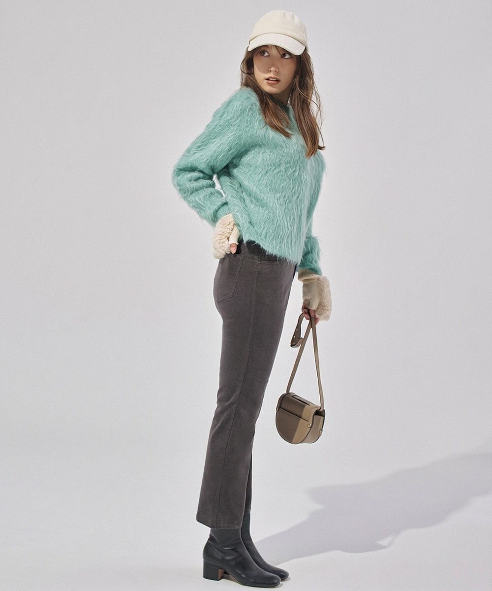 UNFILO L アルパカシャギー クルーネック プルオーバー 